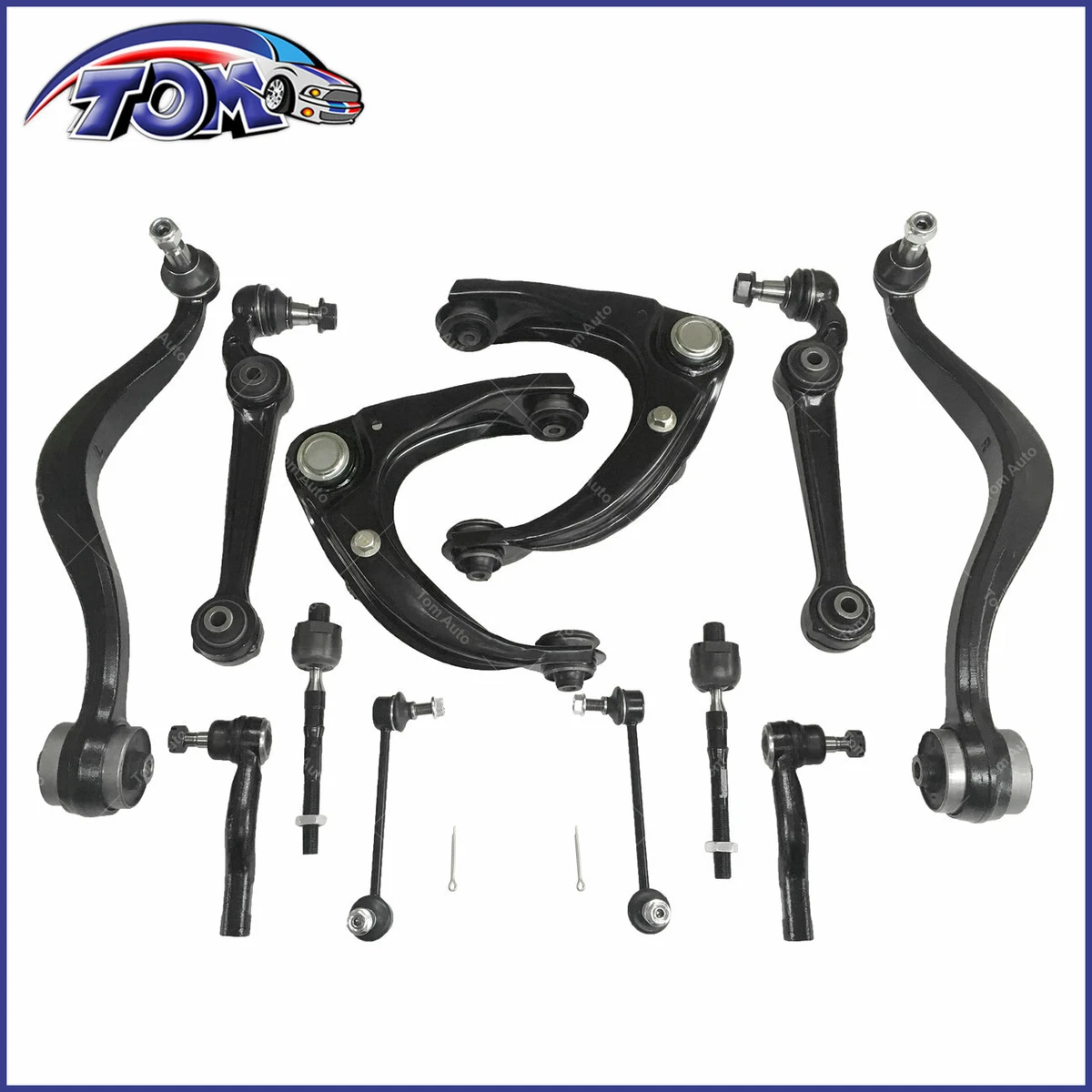 14PCS Front Upper Lower Control Arm & Boot Ball Joint Sway