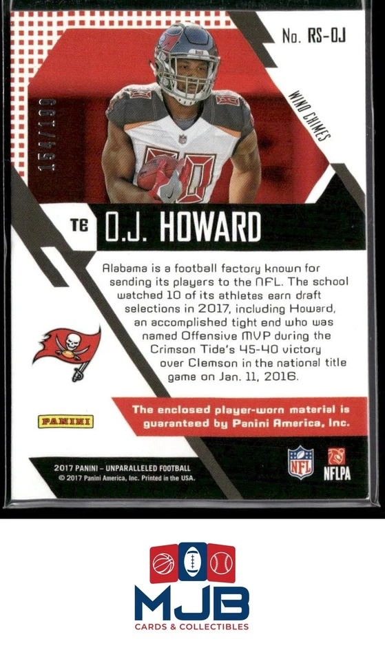 2017 Panini Unparalleled O.J. Howard Rookie Stitches Jersey #154/199 #RS-OJ - Image 2 of 2