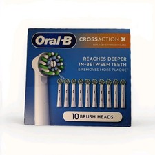 Oral B Replacement Brush Heads Cross Action X10 Pack - White Individually Sealed
