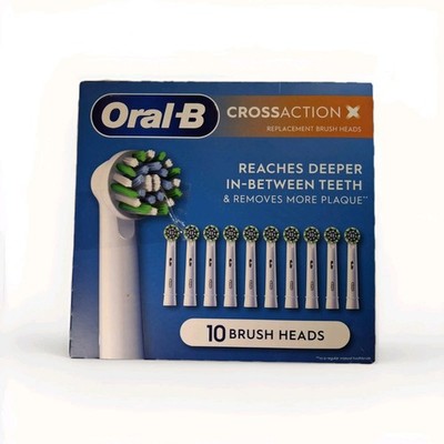 Oral B Replacement Brush Heads Cross Action X10 Pack - White Individually Sealed