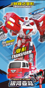 Tobot V Galaxy Detectives Rescue Flame Transforming Fire Engine Robot Figure Toy