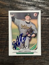Brett Graves Signed 2014 Bowman Draft Card #DP73 Auto Oakland A’s Athletics COA
