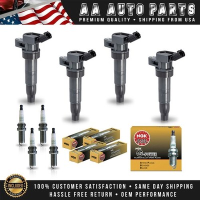 4 Ignition Coil & 4 NGK Platinum Spark Plug for Hyundai Tucson 2.0L 2.4L UF611