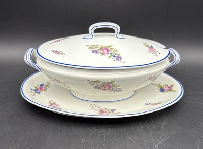 E Bourgeois Paris GDA Limoges Lidded Sauce Tureen Gravy with Underplate