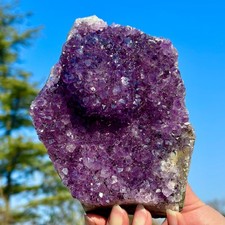 2.62LB Natural Amethyst geode quartz cluster crystal specimen Healing