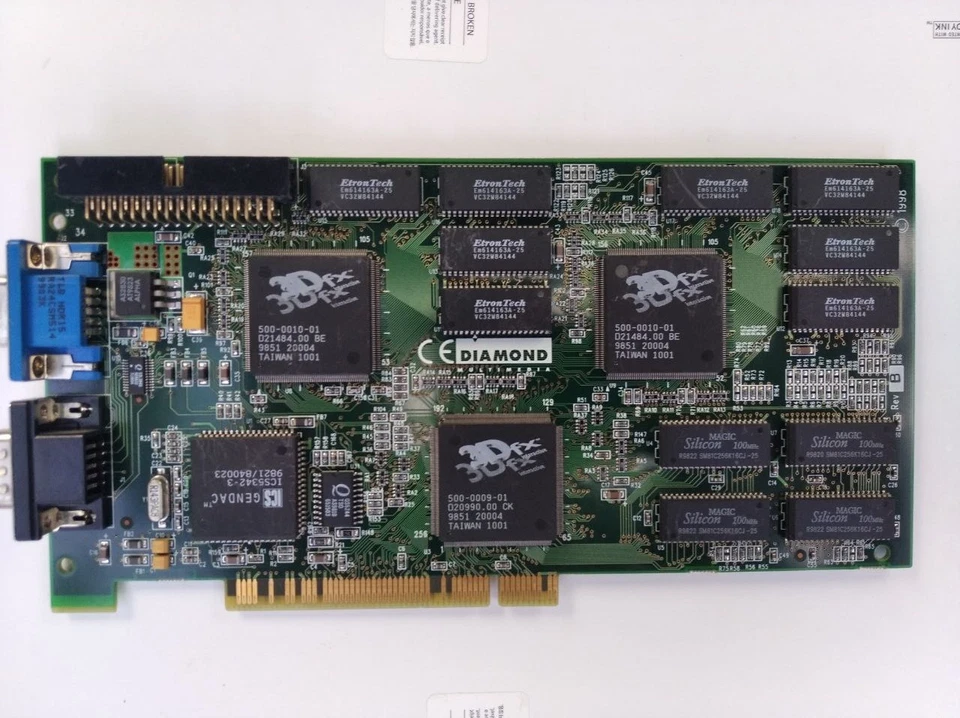 Vintage Retro PCI Video Card Accelerator Diamond Monster 3D II 12MB 3Dfx Voodoo2 - Image 2 of 4