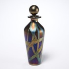 Isle of Wright Art Glass Iridescent Deep Dark Purple Perfume Bottle 5.75"h — photo 1