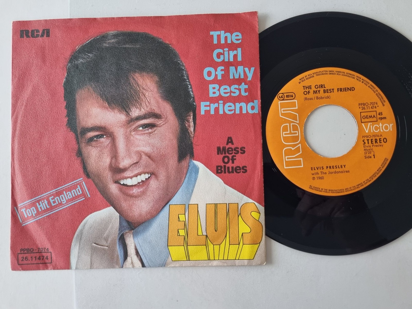 Elvis Presley - The girl of my best friend/ A mess of blues 7'' Vinyl Germany