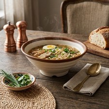 Home Use Melamine Bowl Brown Rim Deep Capacity for Rice Noodles For Cold Dishes