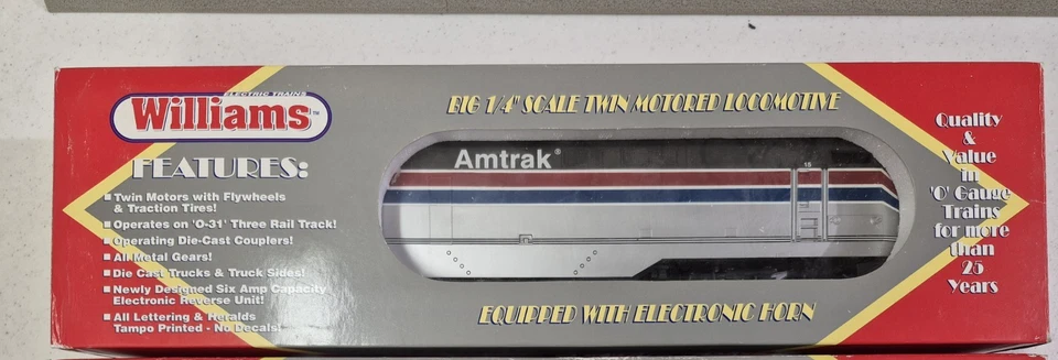 Williams O Gauge Amtrak Twin Motor Power Unit W/ Horn Cab #15-Tested-Wrong Box - Image 3 of 4