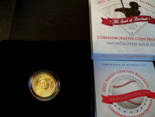 2022 NEGRO LEAGUES BASEBALL - $5.00 GOLD UNCIRCULATED Commemorative Coin
