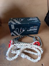 PORTWEST Single Lanyard 150cm Polyester Scaffold Hook Carabiner Safety FP21