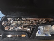 Slade Alto Saxophone Silver Mother Of Pearl With Case Plus Extras