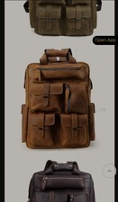 PU Genuine Leather Backpack For Men - 19