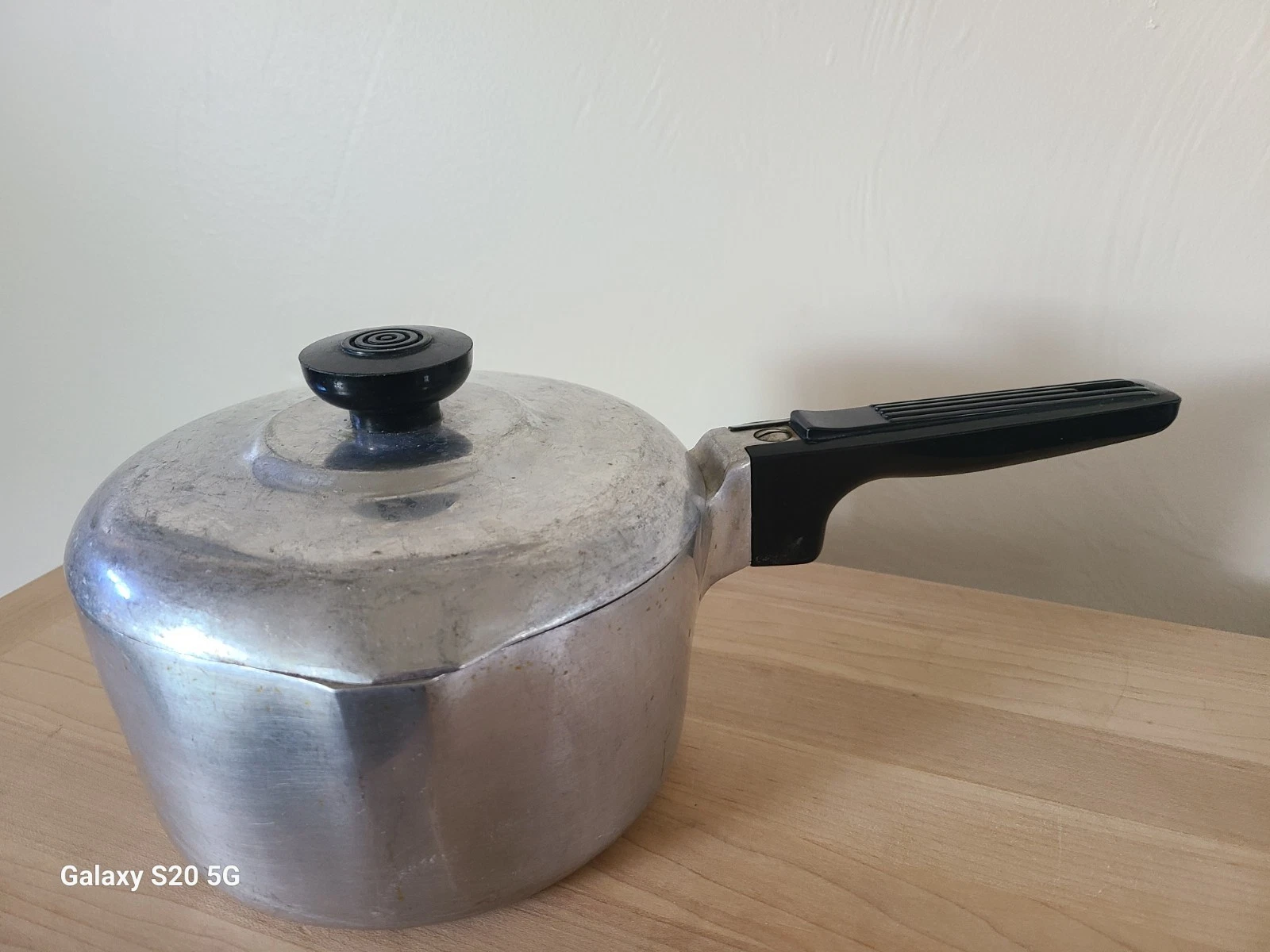 Vtg Wagner Ware Sidney -0- 2qt Hvy Aluminum Sauce pan dbl pour spout #4682M