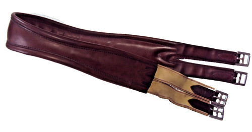 COURBETTE Leather Show Girth - 50" - Padded/Elastic - Roller Buckles - BEAUTIFUL