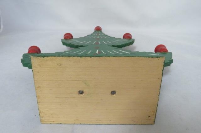 Vintage Swedish CHRISTMAS TREE Wooden CANDLE HOLDER Candelabra 13.25" In. RARE