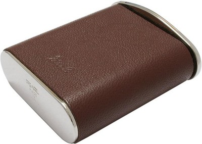 Tsubota Pearl Portable Ashtray Tasca Walnut Leather Wrapped