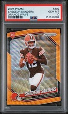 2025 Prizm Shedeur Sanders Orange Wave Rookie RC /65 PSA 10 Pop 1 Color Match
