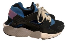 Big Kid's Nike Huarache Run Black/Mint Foam-LT Photo Blue GS 5 Women  s 6.5