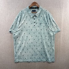 William Murray Polo Shirt Mens 2XL Blue Seahorses Short Sleeve Golf Stretch