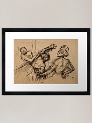 Scene De Ballet by Edgar Degas: Cha Framed Wall Art Poster Canvas Print Picture