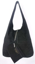 Ladies New Italian Genuine Real Suede Leather Oversize Slouch Shoulder Tote Bag