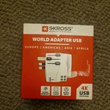 Brand New SKROSS PRO Light USB (4xA) World Travel Adaptor Adapter 4 USB