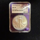 2024 American Silver Eagle NGC MS70 Trader Bea Purple Core