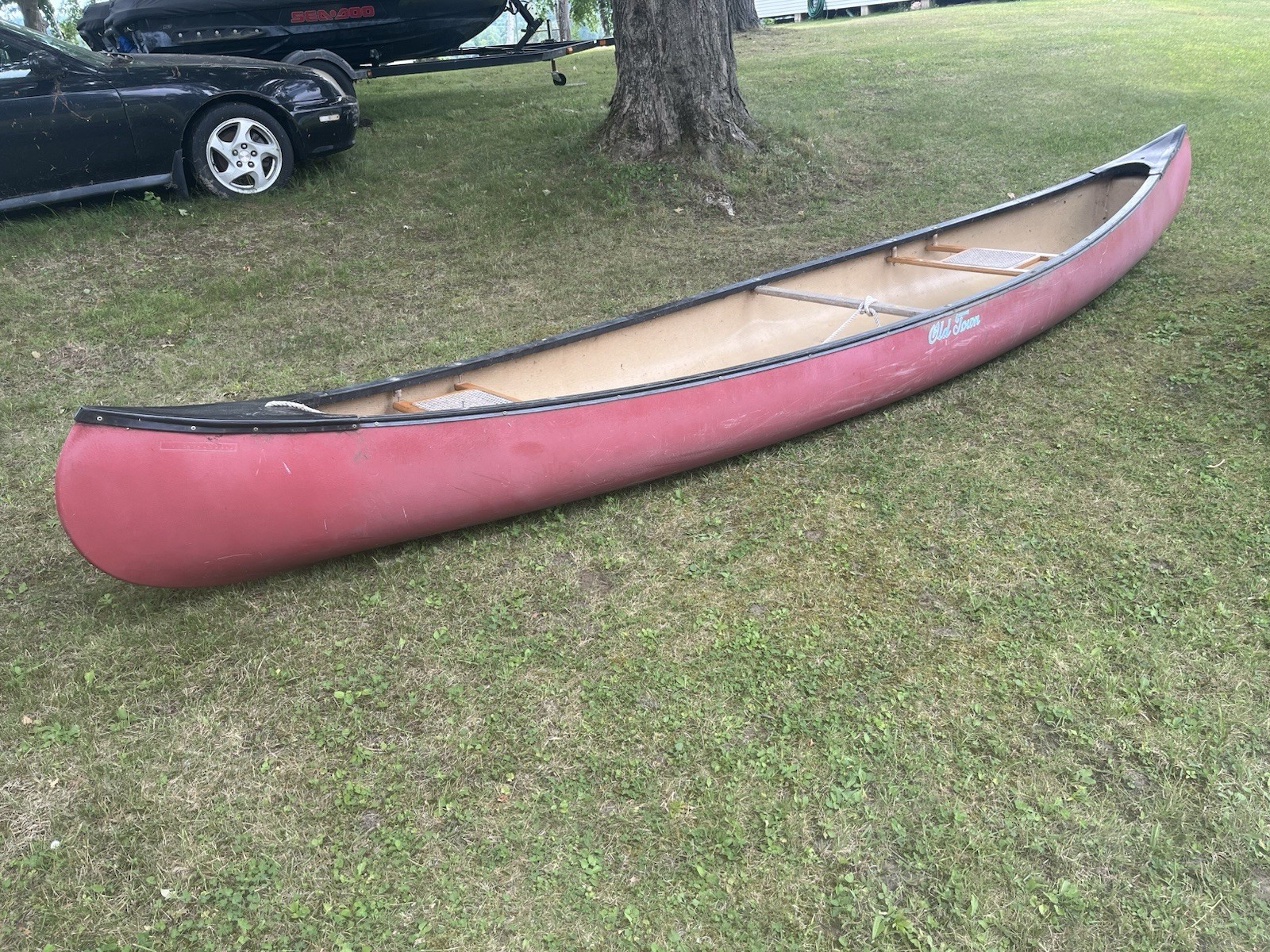 Old Town Canoe , Red, Woven Seats