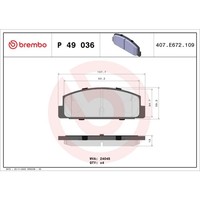 Bremsbelagsatz Brembo P 49 036, Hinten