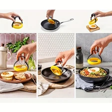1pc Silicone Egg Ring Mould, Non-Stick Tool with Handle for Pancake & Egg Making