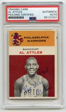 AL ATTLES Signed 1961-62 Fleer #1 ROOKIE CARD Warriors HOF  PSA/DNA Encapsulated
