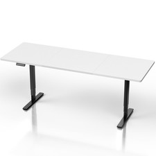 VIVO Electric 83" x 30" Stand Up Desk Workstation, White Table Top, Black Frame