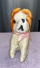 Vintage 1950  s Japan Made Small Plush Dog Animal Stuffed w/Straw RARE FIND EUC
