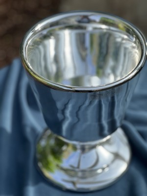 Große Fink Lucca Glasvase silber