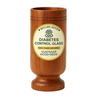 Diabetes Control Vijaysar Wooden Tumbler Glass for Drinking Water 100 ml