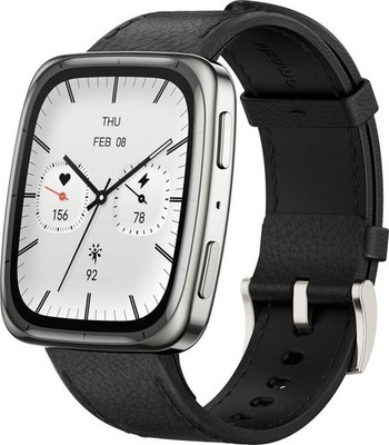 AMAZFIT Active 2 Square NFC Smartwatch Edelstahl Leder