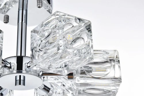 Elegant Lighting LD920F14 Lyra 6 Light 14"W Semi-Flush Ceiling - Black - Picture 8 of 12