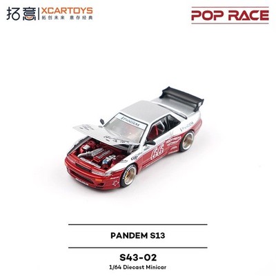 Xcartoys x POP RACE 1:64 PANDEM SILVIA S13 MOONTECH white red