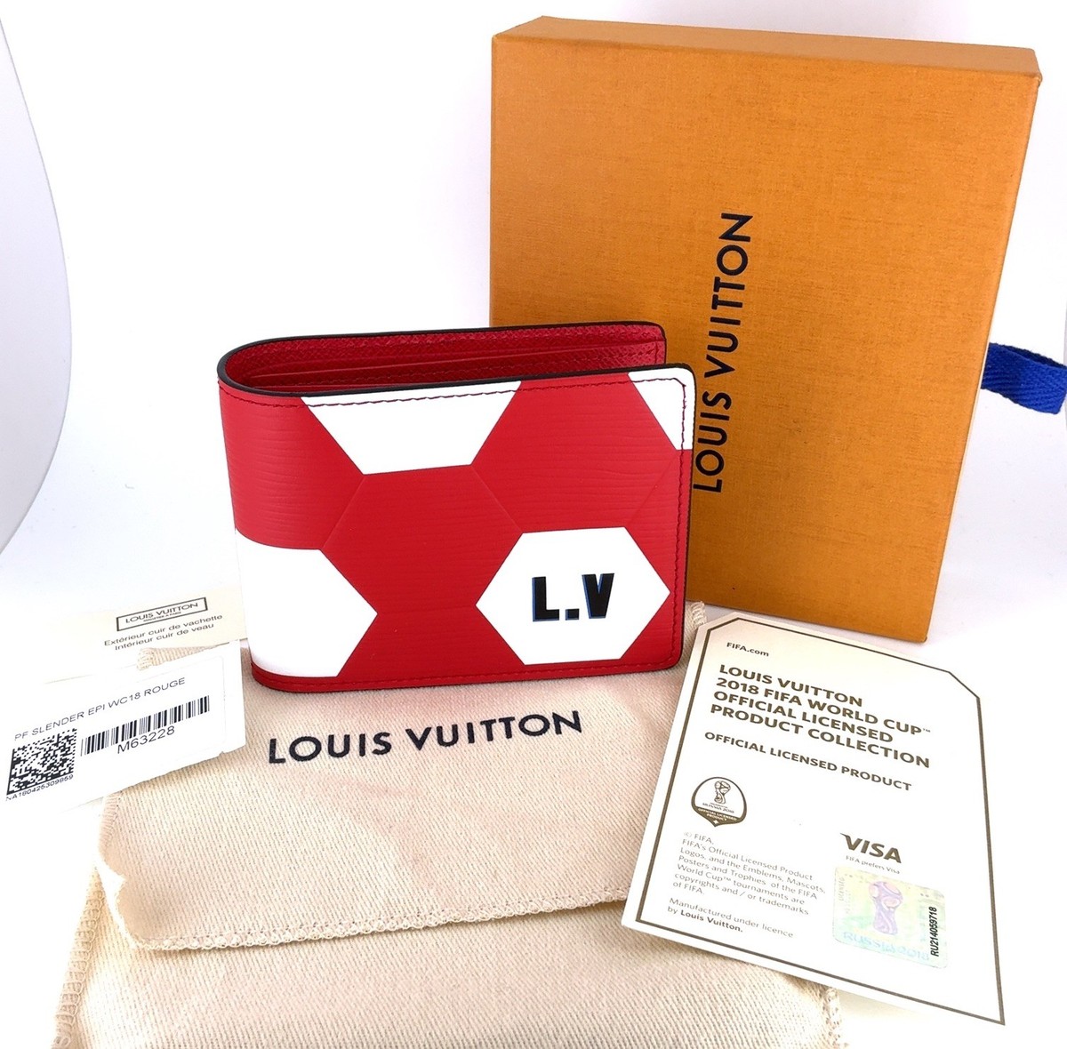 Louis Vuitton FIFA World Cup Epi Leather Slender Wallet Red