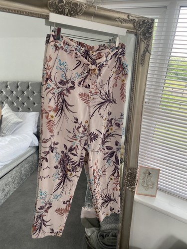TESCO F\u0026F FLORAL PRINT PEG TROUSERS 
