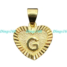 18K Gold Filled HypoAllergenic Alphabet 26 Letter Initial Heart Pendant+Necklace