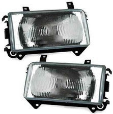 For VW T4 1990-2003 Short Front Bumper Headlight Black LEFT + RIGHT