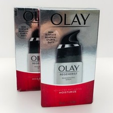 2 olay regenerist serum advanced anti-aging moisturize 1.7oz ea distressed box