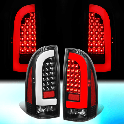 FOR 2005-2015 TOYOTA TACOMA PAIR 3D LED STRIP TAIL LIGHT REAR BRAKE LAMPS BLACK - 第 1/10 張圖片