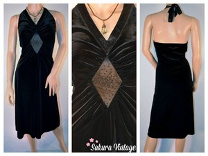 black velvet halter neck dress
