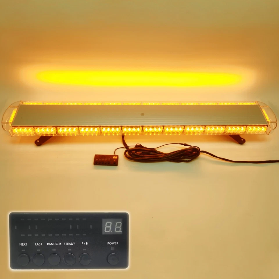 Barra de luz LED ámbar estroboscópica de emergencia recuperación intermitente impermeable 55 pulgadas 104 LED Foto 2 de 4