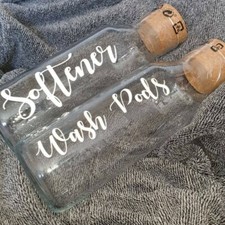 Mrs Hinch Inspired washing powder glass jar with cork lid storage personalised 