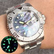 40mm 20ATM Tandorio Black Pearl Dial Japan NH35 Automatic Diving Watch For Men
